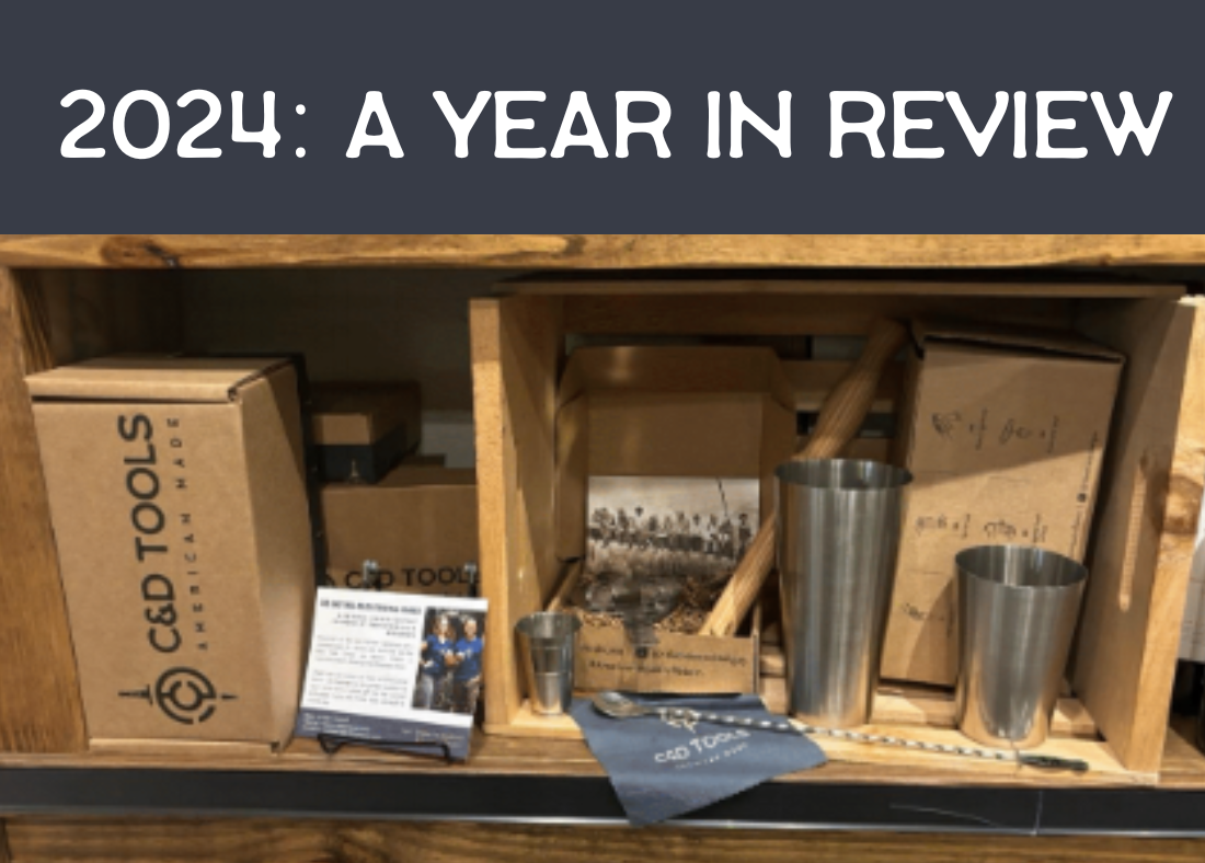 Products on wooden shelf